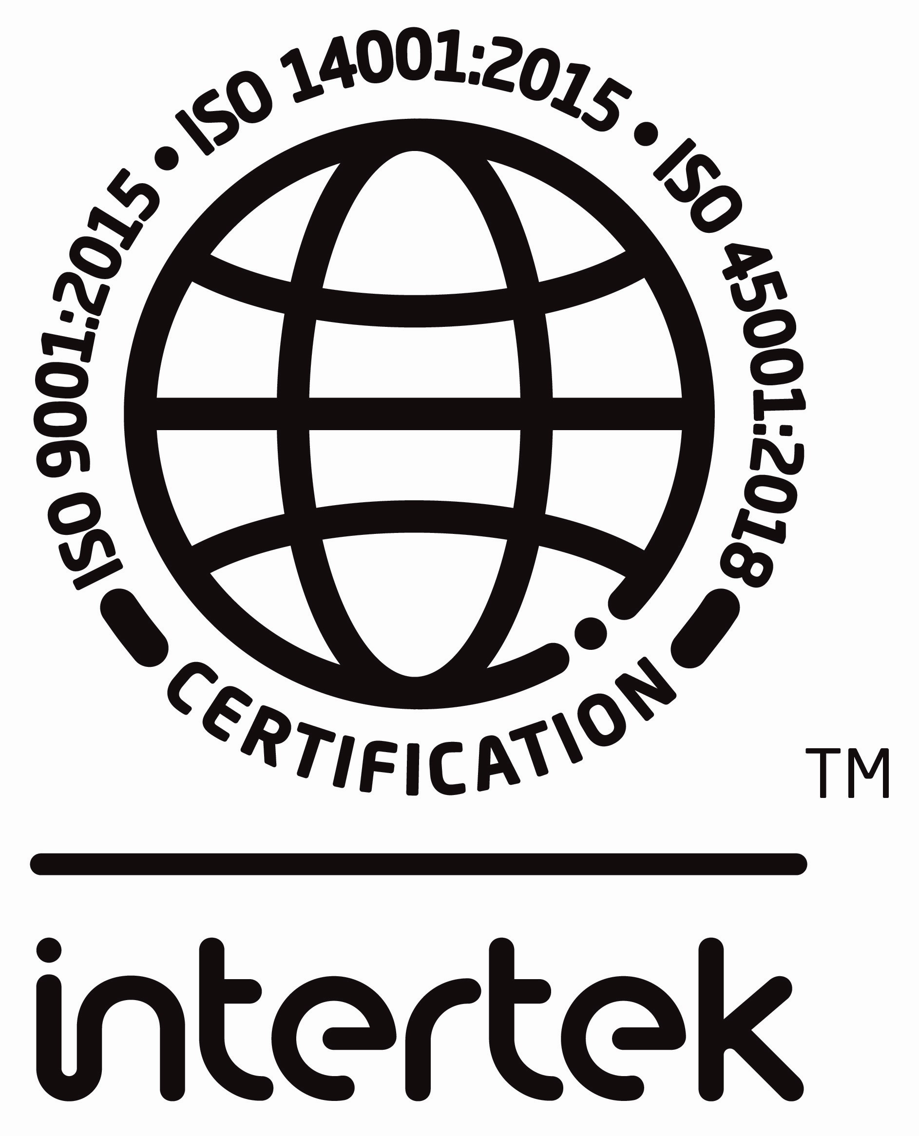 Logo fra Intertek der viser, hvilke ISO-certifikater SERWIZ har